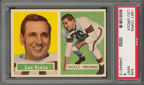 1957 Topps Football #28 Lou Groza – PSA MINT 9